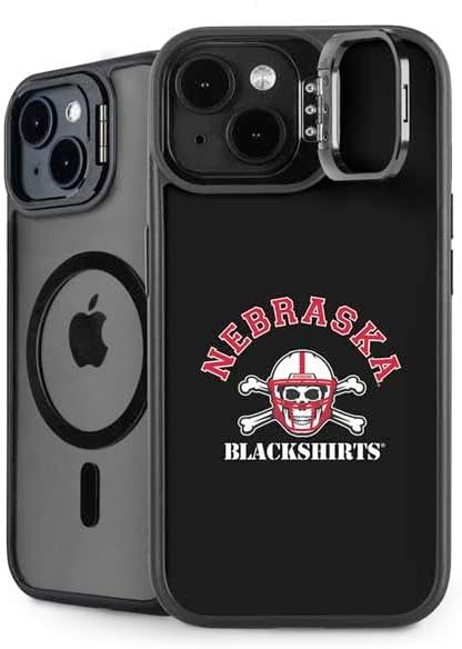 Skinit Kickstand Phone Case Compatible with iPhone 15 - Officially Licensed University of Nebraska Blackshirts Design