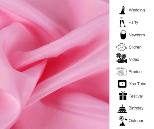 Image of HomeArt 4x8 Feet Pink Backdrop for Decoration, Photography, Chroma Key Virtual Background Sheet for Photography Zoom Meeting, Cloth Curtain for Video Studio Streaming Gaming Photoshoot