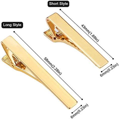 ALBOYI Tie Clip Skinny Tie Bar for Mens Square Edges Tie Tack Necktie Bar Pinch Clips Metal Bar Pin Shirt Wedding Business Mandatory(Silver/Gold/Black)