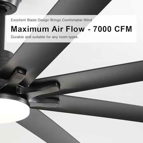 Sofucor 66" Smart Ceiling Fans with Lights, Indoor/Outdoor Ceiling Fan with Light and Remote, Compatible with Alexa/Google/App, Reversible DC Motor, 8 Blade Black Ceiling Fan Light for Patio Farmhouse thumbnail 8
