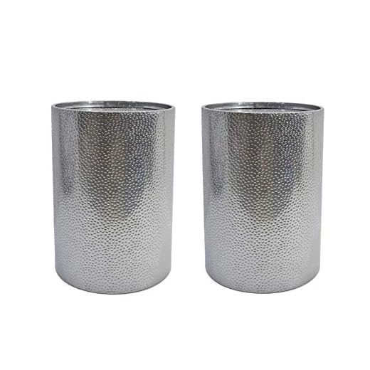 Christopher Knight Home Kaylee Modern Round Hammered Iron Accent Table (2 Pack) -Silver 16 in x 16 in x 22.25 in