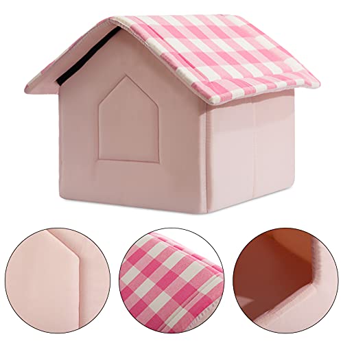 Hollypet Cozy Pet Bed Warm Cave Nest Sleeping Bed Puppy House For Cats And Small Dogs, Pink #TOP4