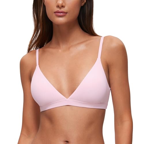 Image of CRZ YOGA Softhold Triangle Bralette | Double Lined, Light Support, Non Padded, Wireless, Casual, Ultra-Soft, V Neck, Adjustable Square Back, Everyday Bra for Women