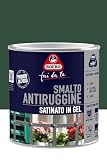 Boero Fai da Te, Smalto Antiruggine Satinato in Gel ad Alta Protezione Interno/Esterno, Pronto all’Uso, Non Cola, Per Ferro, Legno, Strutture Metalliche, Latta da 0,5L, Colore Verde Imperiale