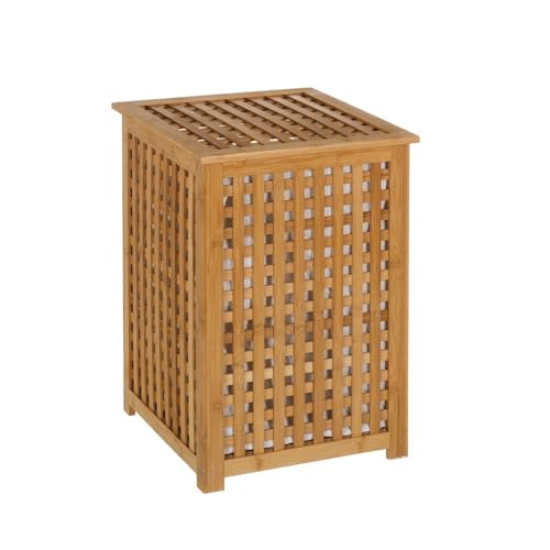 Cesto de Ropa nórdico marrón de bambú para Cuarto de baño Basic LOLAhome