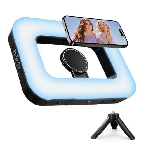 3600mAh Magnetic Ring Light for Phone, Mini Tripod Handheld Selfie Light - image 1