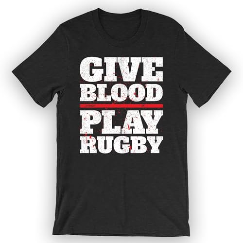 Unisex Give Blood Play Rugby T-Shirt Funny Rugby Shirt 5XL / Black