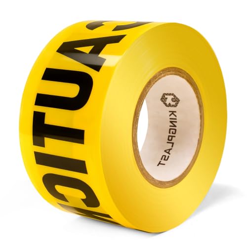 Kingplast K Caution Tape Roll, Crime Scene Tape, 3 Inch x 1000FT, Bright Yellow with Bold Black Caution Font, Warning Barrier Tape for Construction, Safety Marking, Halloween Themed Party Decorations