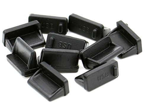 iexcell 25 Pcs Black Silicon USB A Type Female Anti Dust Plugs Stopper Cover