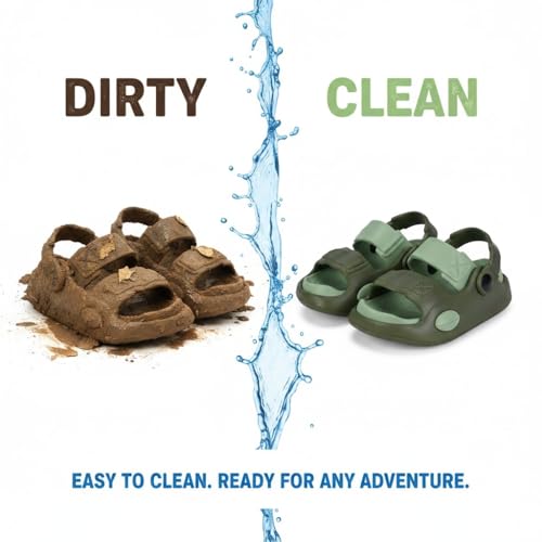 Image of GLJ Kids Comfort Clogs Sandals For Boy And Girl, 1 to 4 Years, Two-Strap Design, Easy To Wear Slip On, Dust and Waterproof, 7101