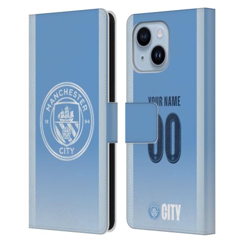 Housse iPhone 14 Plus Manchester City portefeuille avec porte-cartes