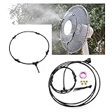 Furnrubden Fan Misting System, Mist Ring Kits with Brass Misitng Nozzle, Outdoor Fan Misting Mister for Cool Patio Breeze, Easy On The Wallet, Portable, Connects to Any Outdoor Fan (13Inch+3M)