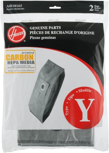 Image of Hoover Vacuum Cleaner Bags for Upright Vacs, Grey, Type Y, (Pack of 24)