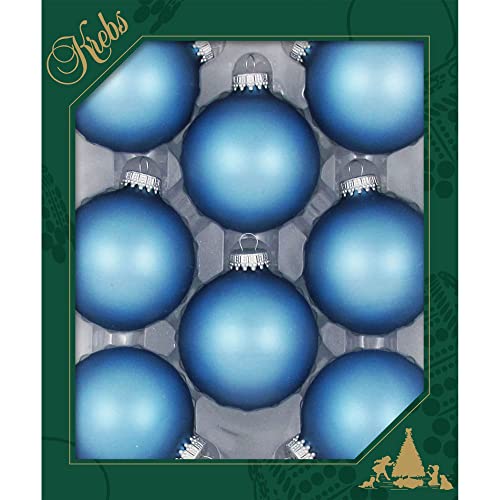 8 Christbaumkugeln aus Glas in hellblau