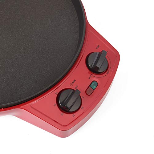 Courant Pizza Maker, 12 Inch Pizza Cooker and Calzone Maker, with Timer &Temperatures control, 1440 Watts Pizza Oven convert to Electric indoor Grill, Red - Thumbnail 6
