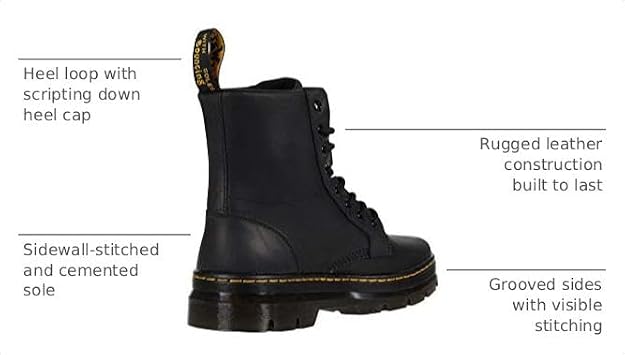 Dr. Martens Unisex Adult Combs Leather 8 Eye Boot