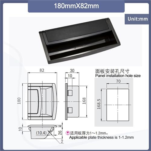 Plastique robuste pour classeur industriel à poignée noire cachée 1pc - 3