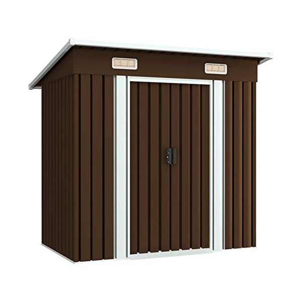 Leepesx Geräteschuppen, Gerätehaus, Gartenhütte, Fahrradgarage, Gartenschuppen, Gartenhã¤User & Aufbewahrung, Braun…