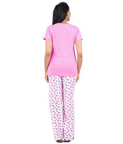 Image of Pride Apparel Womens Night Dress Cotton T-Shirt and Printed Pyjama Set