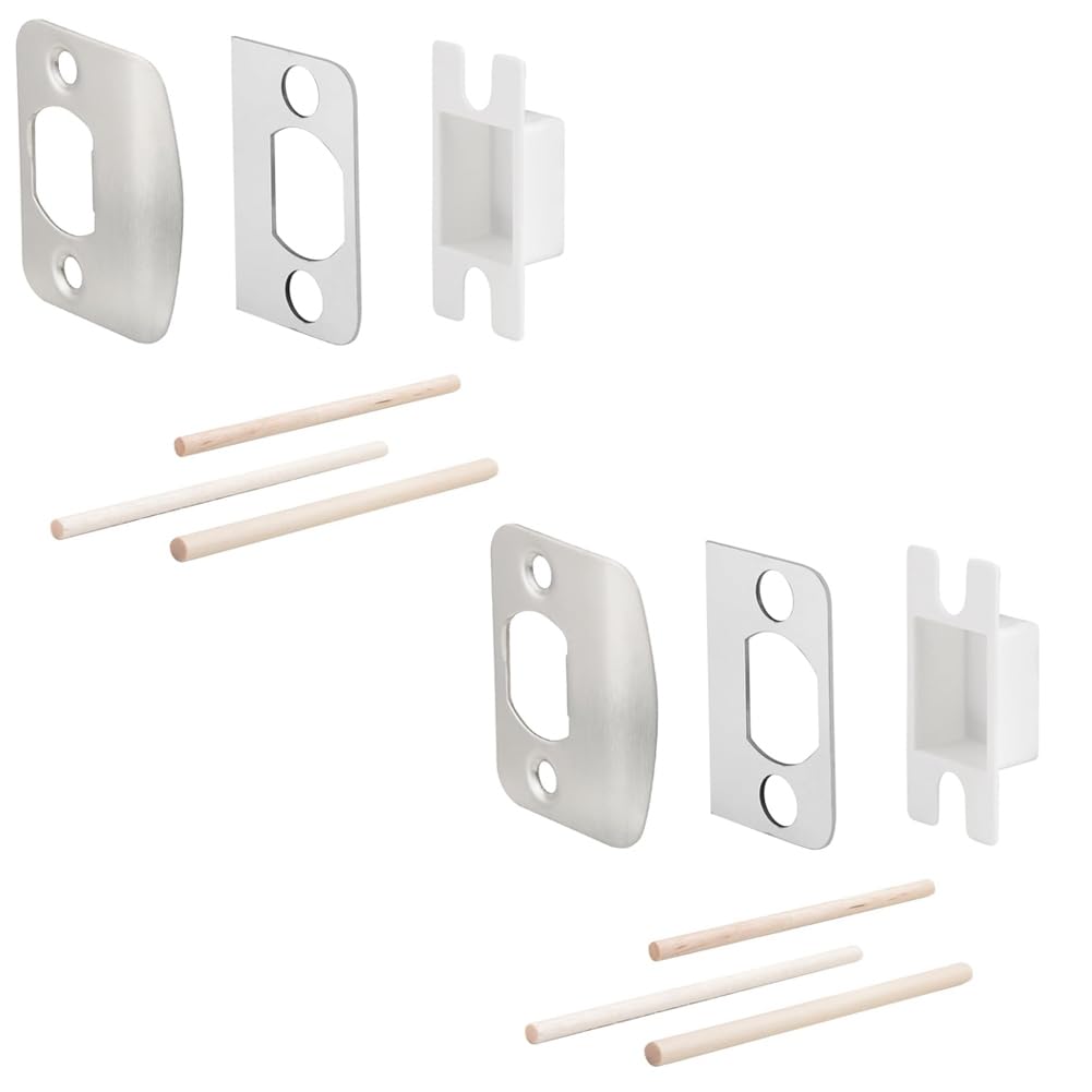 muqeu Standard Door Lock Strike Plate with Spacer Shim Door Restorer Repair Kits to Fix Door 'T in