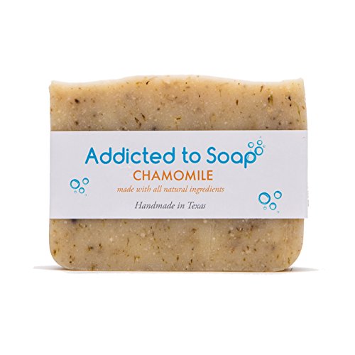 Addicted to Soap – Chamomile Shampoo Bar 5 oz| Specially Formulated with Roman Chamomile Essential Oil – Eco-Friendly Solid Bar Shampoo for Kids Baby Men & Women Sulfate Free Leaves Hair Shiny Soft
