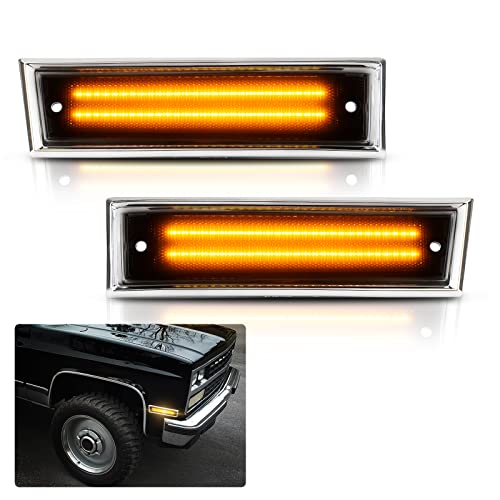 Bestview LED Side Marker Lights Compatible with 1981-1991 Chevy C10 C20 C30 GMC C1500 C2500 Suburban Blazer Jimmy, Driver & Passenger Side, Smoked Lens by Bestview - Used condition - US$25.35