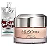 Olay Ultimate Eye Cream for Wrinkles, Puffy Eyes + Dark Circles, 0.4 Oz + Whip Face Moisturizer Travel/Trial Size Gift Set