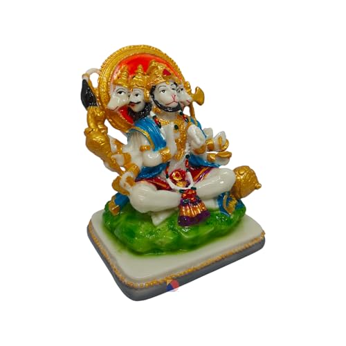 Image of Hanuman murti - Hanuman Idol for Home Decor & Office - Panchmukhi Hanuman - (13 x 11 x 9 cm) (Multicolor)