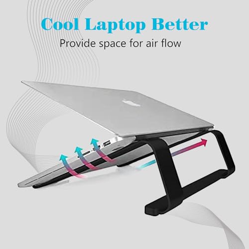 Image of URBAN KINGS Laptop Stand for Desk,Aluminium Adjustable Laptop Riser for Laptops MacBook Pro and Air 13 inch 14 inch 15.6 inch 17 inch, Desktop Ergonomic Foldable Portable Air Vantilated Computer & Notebook Stand