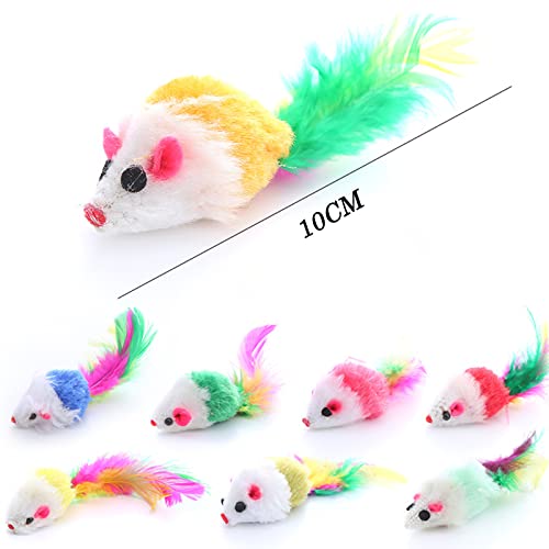 10 Pièces Jouet Interieur Souris pour Chat, Jeux Chat Peluche Assorties, Convient Aux Chats pour Jouer(Couleur aléatoire) – Image 4
