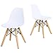 Costzon Kids Table and Chair Set, Kids Mid-Century Modern Style Table Set for Toddler Children, Kids Dining Table and Chair Set, 3-Piece Set (White, Table & 2 Chairs)