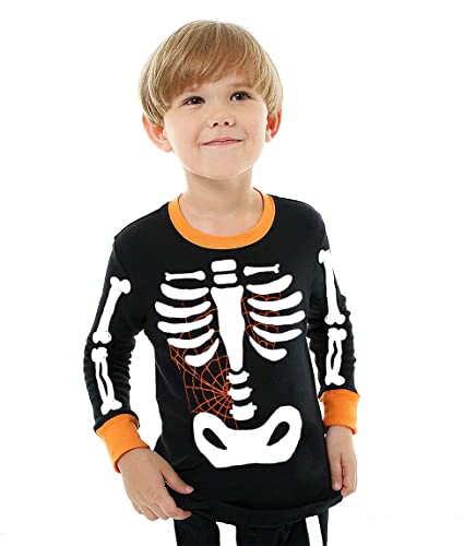 EULLA Little Boy Pajamas Sets Toddler Skeleton Pumpkin Cotton Kids Sleepwear 2-7 Years3