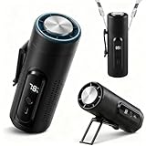 Portable Handheld Fan with Ice Cooling Plate, 3 in 1 Mini Personal Fan with Light & Clip, 5 Speed Rechargeable Fan with LED Display & Hidden Stand, Hands Free Camping Fan for Travel, Desk (Black)