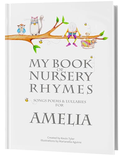 Personalised Nursery Rhyme Hardback Book Custom Name Baby Gift Christening Baptism or Birthday Present for Boys & Girls (Ages 04) - Premium Quality Hardack