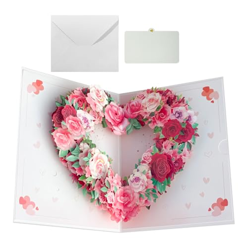 Generico Tarjeta de felicitación de madre - Tarjeta de felicitación de guirnalda del día de la madre de papel | Mom 3D Floath Wreath Paper Tarjetas, accesorios exquisitos compactos para las familias