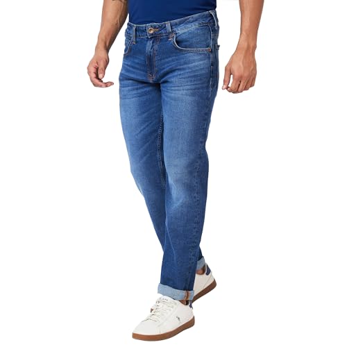 Image of Spykar Men's Ricardo Straight Fit Mid Rise Casual Jeans