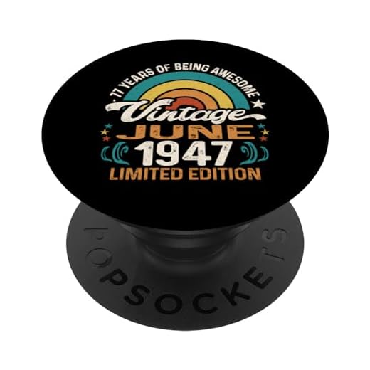 Retro Sunset 77 Años Nacido En Junio 1947 - 77 Cumpleaños PopSockets PopGrip Intercambiable