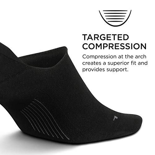 Feetures Everyday Light Cushion Invisible Sock for Men - Anti-Slip Sock Liner with Targeted Compression - Black, L (1 Pair)2