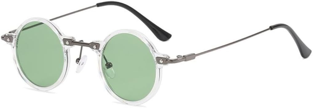 Small Round Sunglasses Men Women Retro Steampunk Glasses Gradient Clear Lens