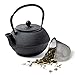 Tealøv Tetera Hierro 1,1 L | Tetera DE Hierro Fundido con Infusor de Acero Inoxidable | Interior Totalmente Esmaltado | Prepara una Taza Diseño Estilo Japonés | Colección: Arare | Negro