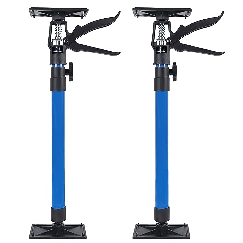 Lifynste Third Hand Tool, Adjustable Support Pole, 3rd Hand Support System, Steel Support Rod for Cabinet Jacks Cargo Bars Drywall Support, Extends from 20 Inch to 45 Inch, 2 Pack, Blue