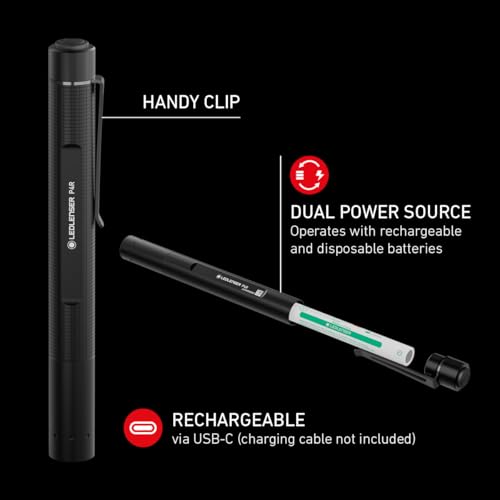 Ledlenser P4R LED Rechargeable Torch, 300lm, USB-C, 100m Adjustable Focus, Water Resistant, 13 Hour Battery, Lightweight Battery Powered Mini Flashlight For Workshop Garage Mechanic, Doctor, Paramedic - Image 5