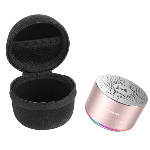 LENRUE Portable Wireless Bluetooth Speaker with Built-in-Mic,Handsfree Call,AUX Line,HD Sound and Bass for iPhone Ipad Android Smartphone and More (Pink+case)
