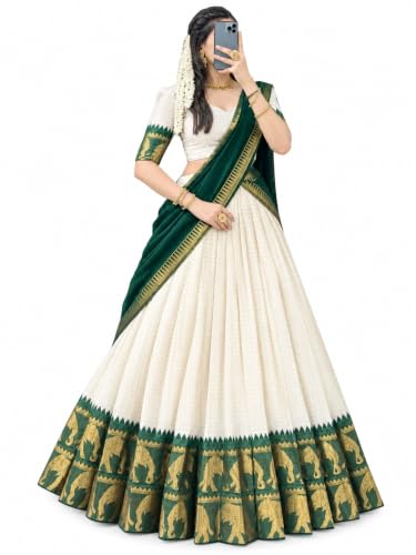 Image of Unstiched South Indian Lehenga Choli For Women For Fastive Wear