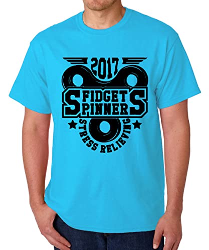Image of Caseria Men's Cotton Printed T-Shirt -Fidget Spinner | 100% Cotton | Half Sleeves | Regular Fit | Printed | Round Neck | Graphic T Shirt
