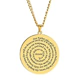 Collar personalizado para hombre y mujer, collar de oración con versículo bíblico, joyería cristiana, manos rezando, medalla, talismán, collar con colgante