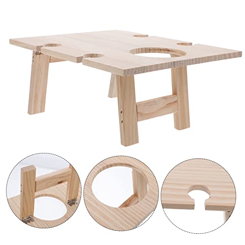 Table pliante bois extérieur portable pour pique-nique et vin - 5