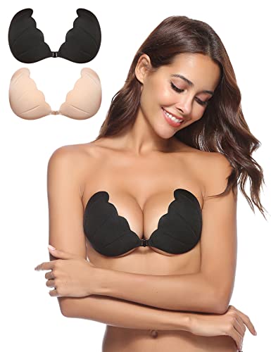 Purcoar Klebe BH Push Up Trägerloser BH Unsichtbar Silikon BH Cover