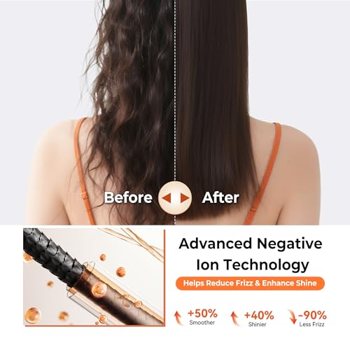 Image of 5 in 1 Blow Dryer Brush,110-120V Hair Dryer Brush, Fast Drying & 3 Adjustable Temperatures Hot-Air Hair Brushes, Detachable Hair Styler Set for Curling /Volumizing /Straightening /Styling (Silver-Orange)