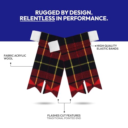 Image of Scottish Tartan Kilt Flashes with Elastic Adjusters